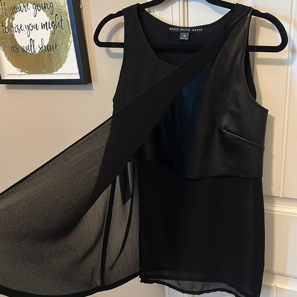 Gorgeous Sheer & Faux LeatherTop - Picture 2 of 5